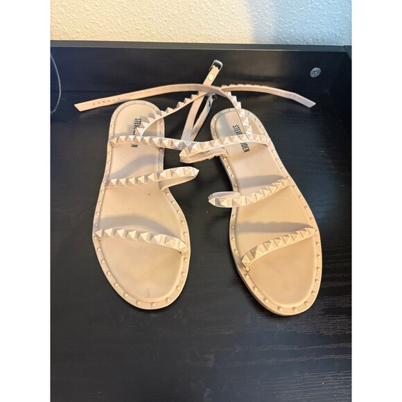 Steve Madden Transport Stud Rubber Strappy Gladiator Sandals in Blush Size 9 - Picture 3 of 5